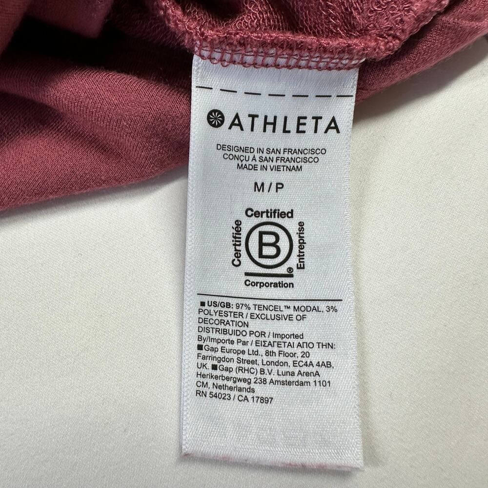Athleta Balance Romper Womens Medium Petite Pink Sleeveless Soft Active Travel - Picture 5 of 14